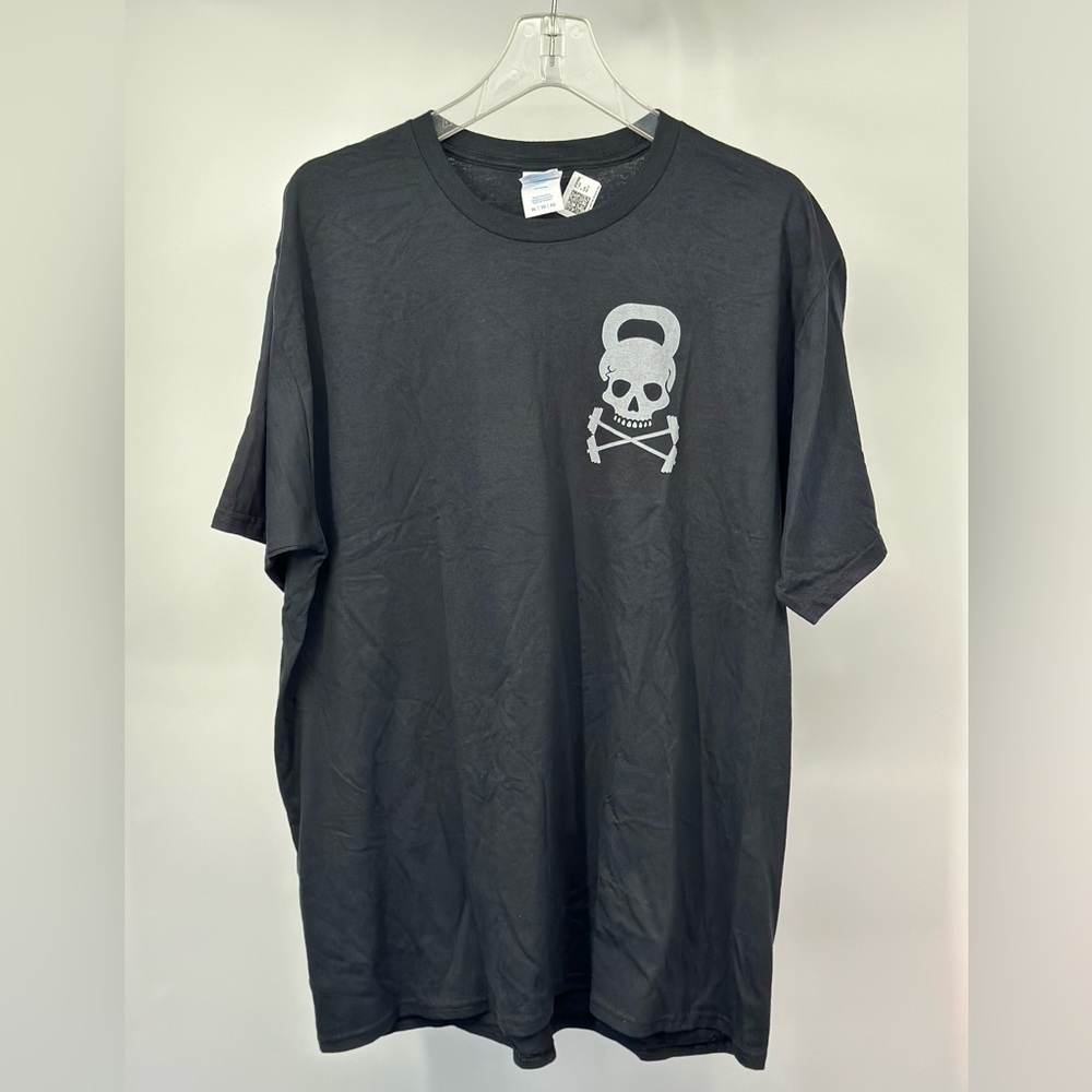 Vintage Kettlebell fitness skull designer workout T-shirt